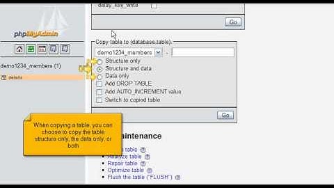 Copying a database table with phpMyAdmin (Flipper Host)