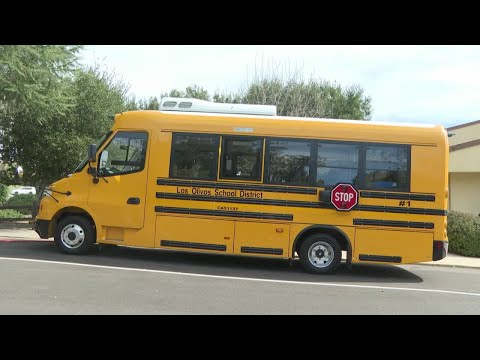 New electric school bus arrives at Los Olivos Elementary School New electric school bus arrives at Los Olivos Elementary School