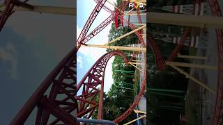Front seat on Dare Devil Dive was INSANE! #shorts #themepark #rollercoaster