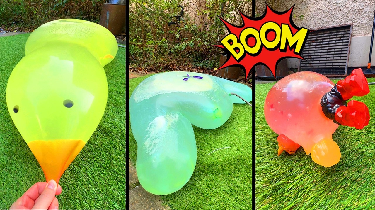 Stretched Inflatable Inflating Stretch Toys Until They EXPLODE 💥 (They Got HUGE!) - YouTube