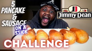 The FASTEST 5 Pancake & Sausage on a Stick Food Challenge