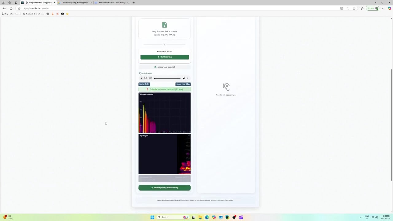 SmartBirds.io 🐦 | AI-Powered Bird Identification from Image or Audio | Demo & Features Walkthrough