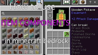 How to use item components in minecraft bedrock!
