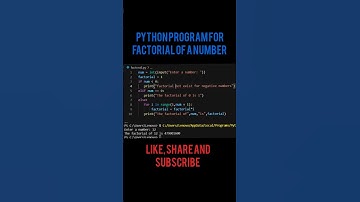Python Program for finding Factorial of a number #pythonprogramming #coding #shorts