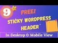 How To Add Sticky Header In WordPress (Desktop/Mobile)? | Free & Easy Sticky Header WordPress Plugin