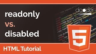 Difference between 'readonly' and 'disabled' - HTML Tutorial