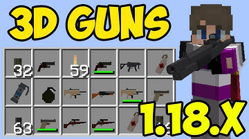 Minecraft GUN mod 1.18.2 - How download and install 3D CRAFTABLES GUNS Mod (with datapack)