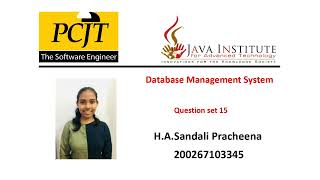 Database Management System | Task 15 | 1st Year | Java Institute