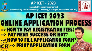AP ICET 2023 ONLINE APPLICATION PROCESS || REGISTRATION FEE || FILL APPLICATION FORM || PRINT FORM.