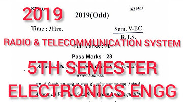 RADIO & TELECOMMUNICATION SYSTEM||PREVIOUS YEAR QUESTIONS(2019)||ELECTRONICS ENGG||5TH SEMESTER