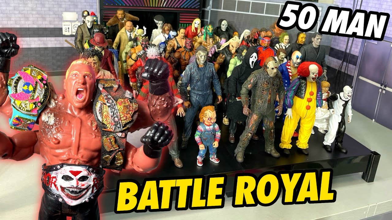50 Man Horror VS WWE Figure КОРОЛЕВСКАЯ БИТВА | ЧЕМПИОНАТ УЖАСОВ!