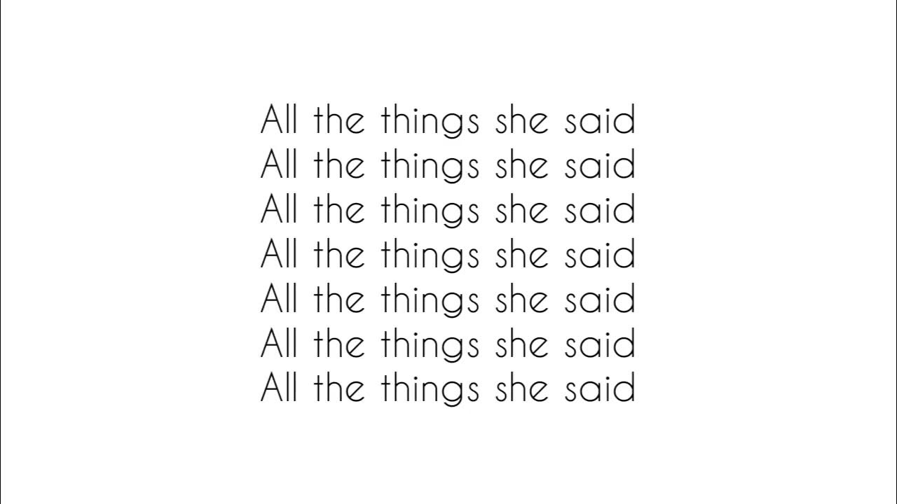 All The Things She Said Russian Lyrics tatu - all the things she said (lyrics) - YouTube