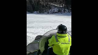 Flying onto the Ice in a Hovercraft #hovercraft #snow #winter