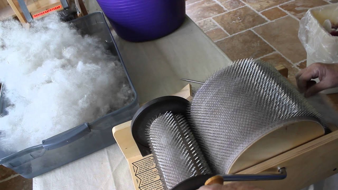 Louet Drum Carding Fleece YouTube