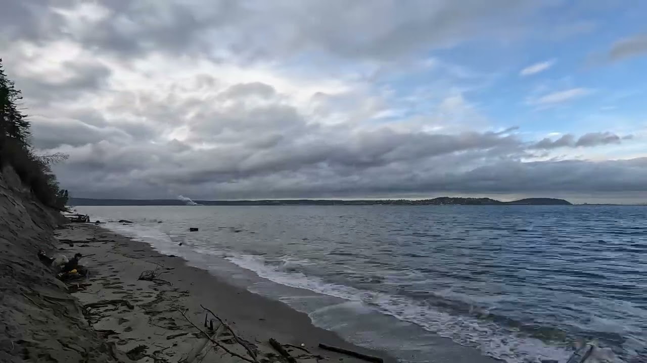 Marrowstone Island North Beach, Northwest View - Time Lapse 