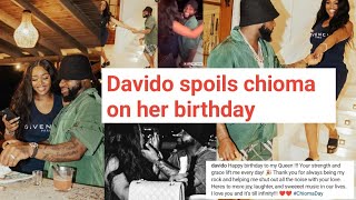 Davido spoils chioma on her birthday, She is myqueen and my strength, chioma massive birthday