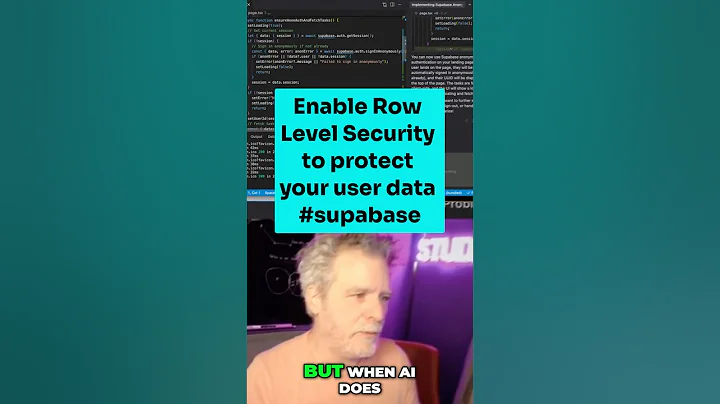 Enable  Row Level Security -- Protect Your User Data!