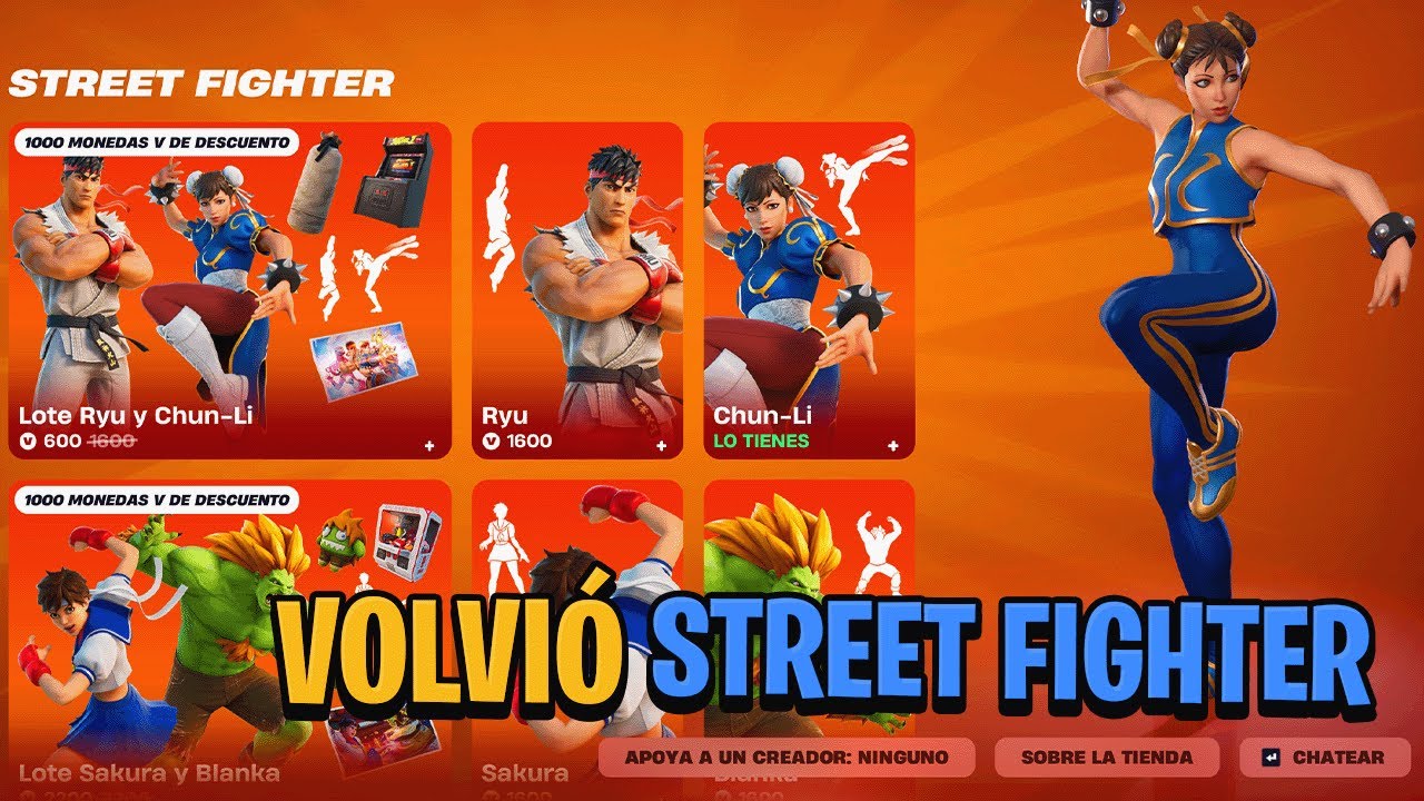 ¡NUEVO! La skin de CHUN-LI REGRESÓ a Fortnite 🔥 ¡Street Fighter está de ...