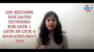 GST DATES EXTENDED DUE TO LOCK DOWN FOR GSTR-1GSTR-3BGSTR-4