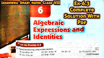 Learnwell smart Maths Class 8 Unit 6 Ex 6.3 Solutions | Class 8 learnwell maths Ex 6.3 Solution Pdf