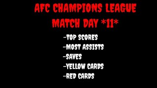 LEAGUE STANDINGS & STATS | PRO LEAGUE SOCCER | AFC CHAMPIONS LEAGUE 2022 | MATCH DAY 11