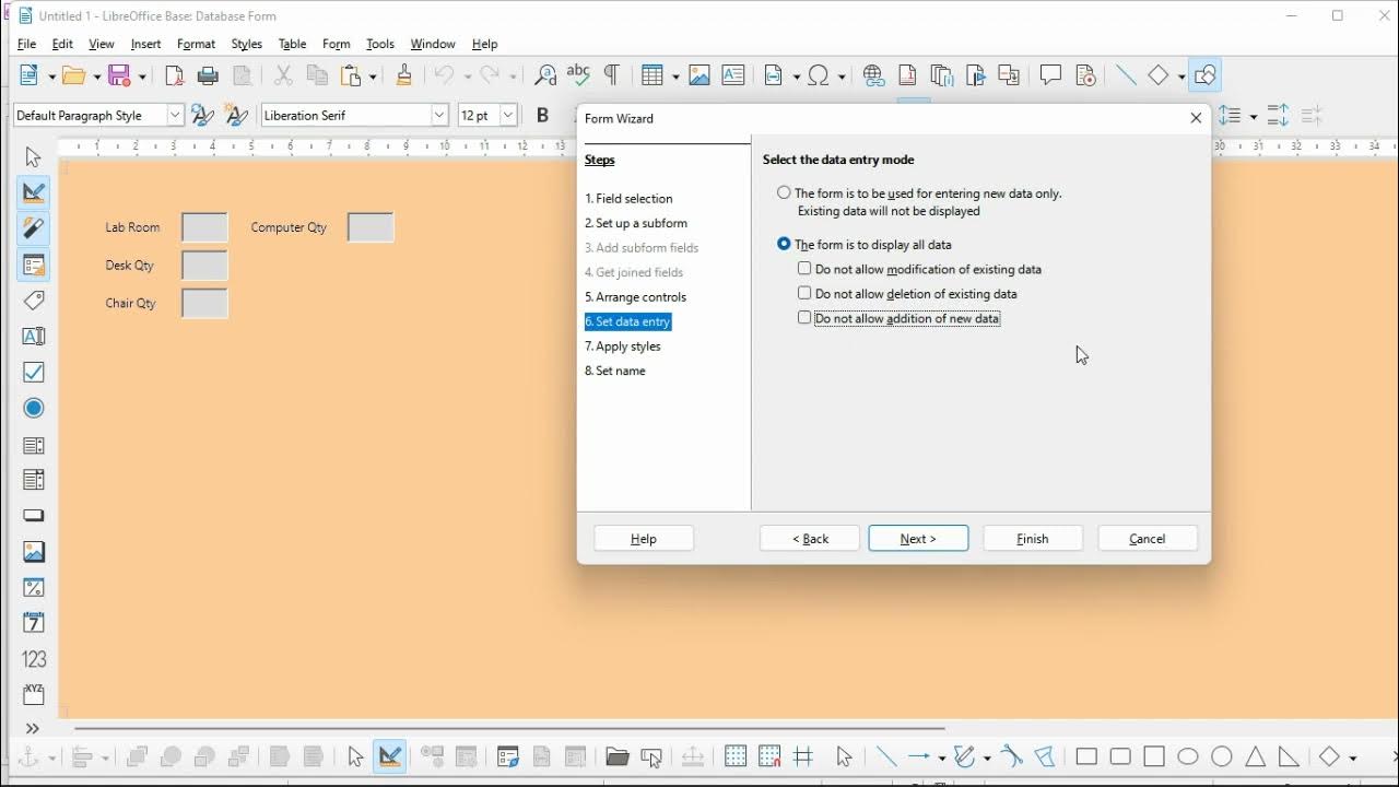 How to Use LibreOffice Part 3 Creating a Form YouTube