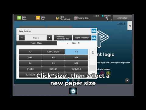 How To Change Paper Size - Sharp MFP - 30/50/60/70