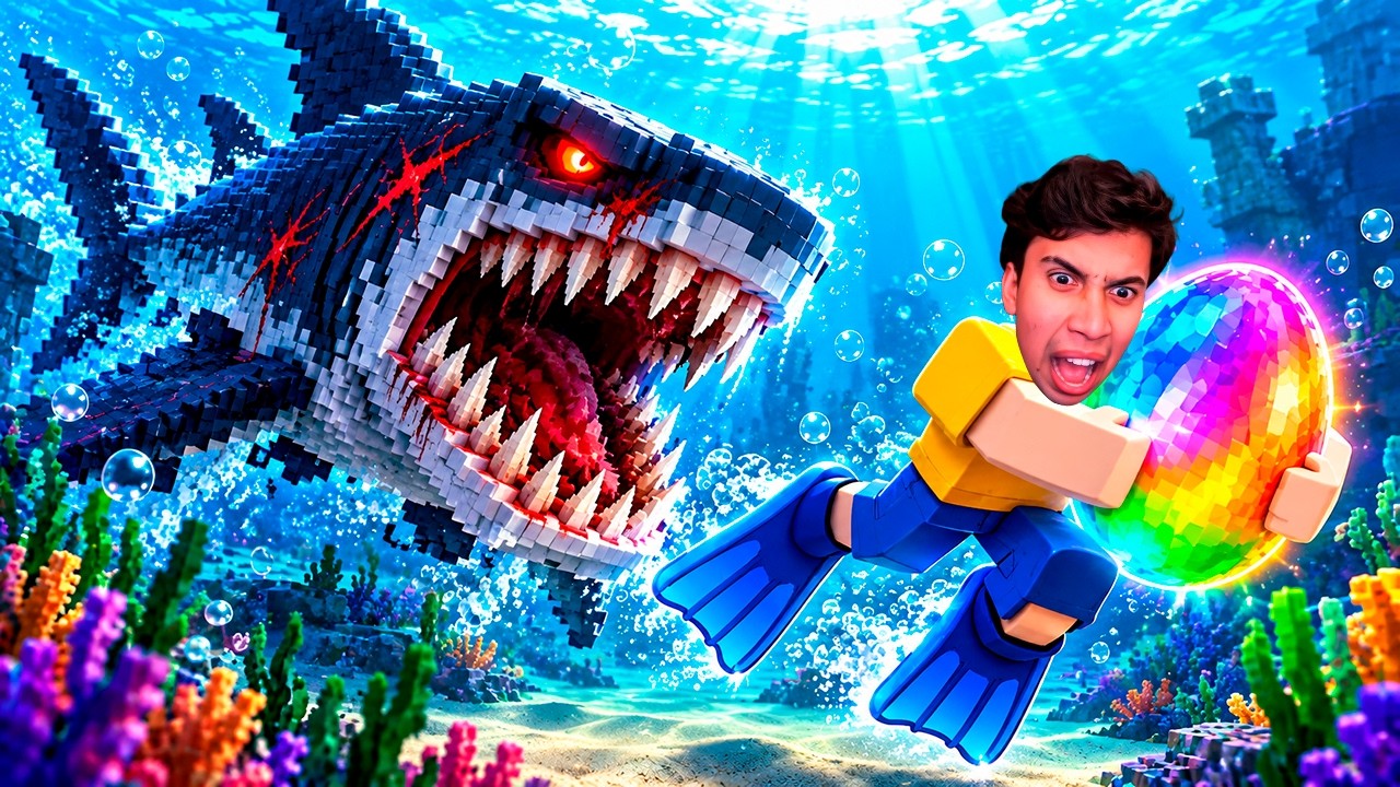 ROBA UN HUEVO PERO DEBAJO DEL AGUA EN ROBLOX!🦈