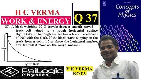 H C VERMA | WORK & ENERGY |CHAPTER 8 Q37.A block weighing 10 N travels down a smooth curved track AB