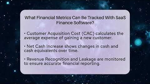 What Financial Metrics Can Be Tracked With SaaS Finance Software? | All About SaaS Finance News
