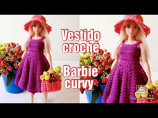 Vestido em crochê para Barbie Curvy 