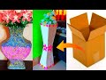 How to make flower vase/with waste/cardboard/paper/cement/best out of waste/ফুলদানি তৈরি শিখুন//