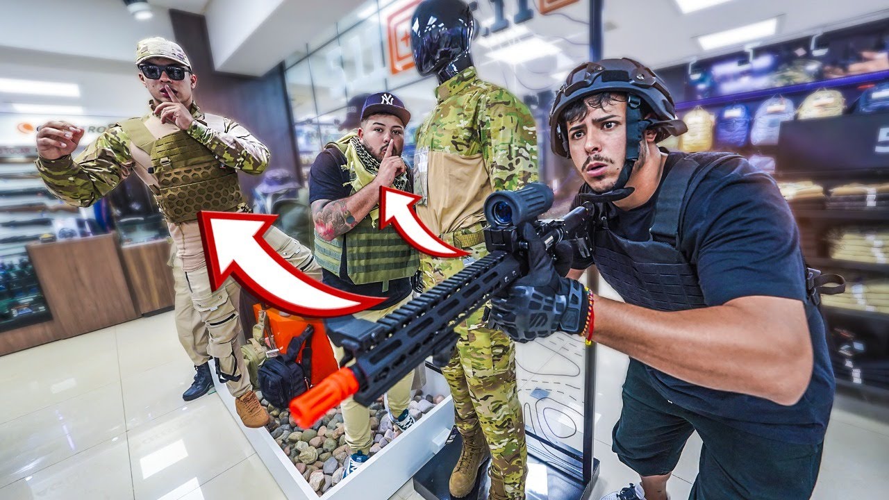 ESCONDE ESCONDE COM AIRSOFT EM UM SHOPPING
