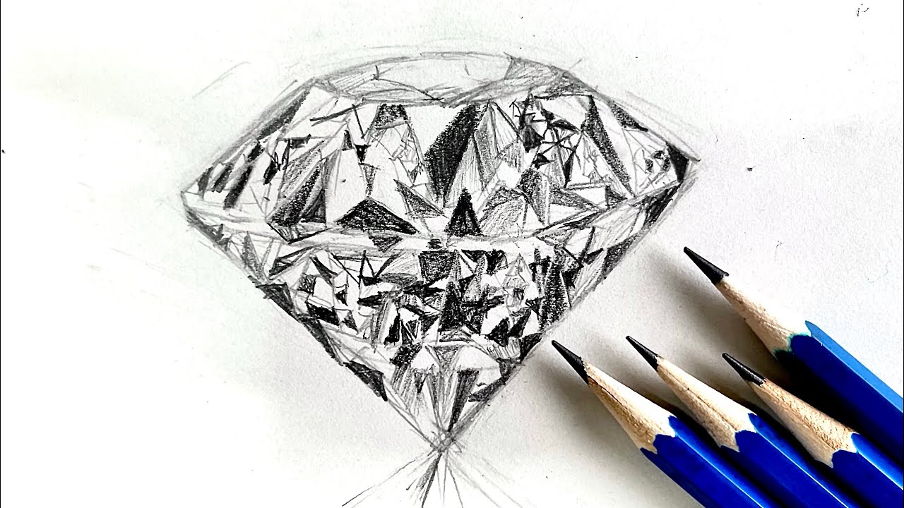 鉛筆でダイヤモンドを描く💎【上達日記】 - YouTube