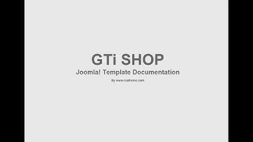 GTi SHOP Joomla & HIkaShop Template Documentation, Part 01