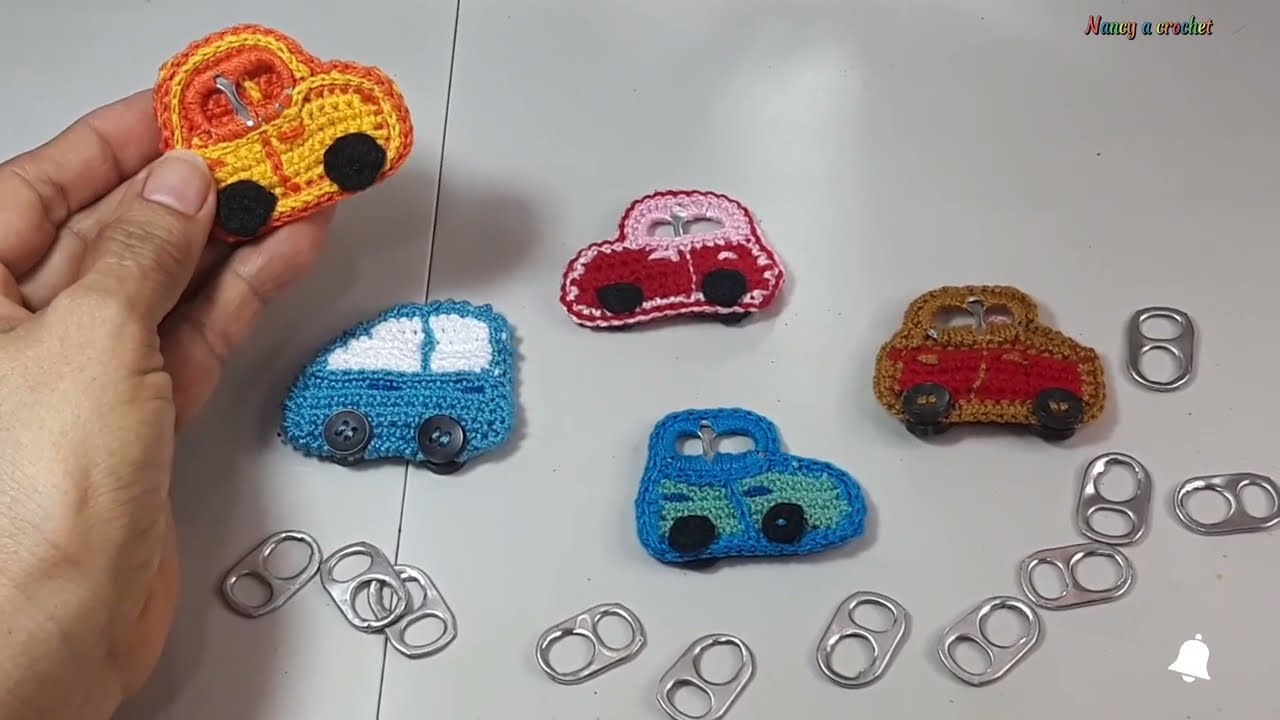 CARRITOS TEJIDOS EN ANILLAS DE LATAS