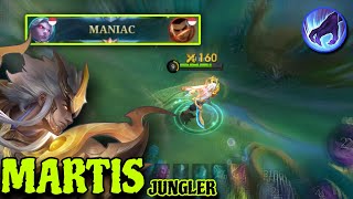 Full Gameplay‼️Maniac 🔥 Build and Emblem Martis Jungler Mobile Legends 