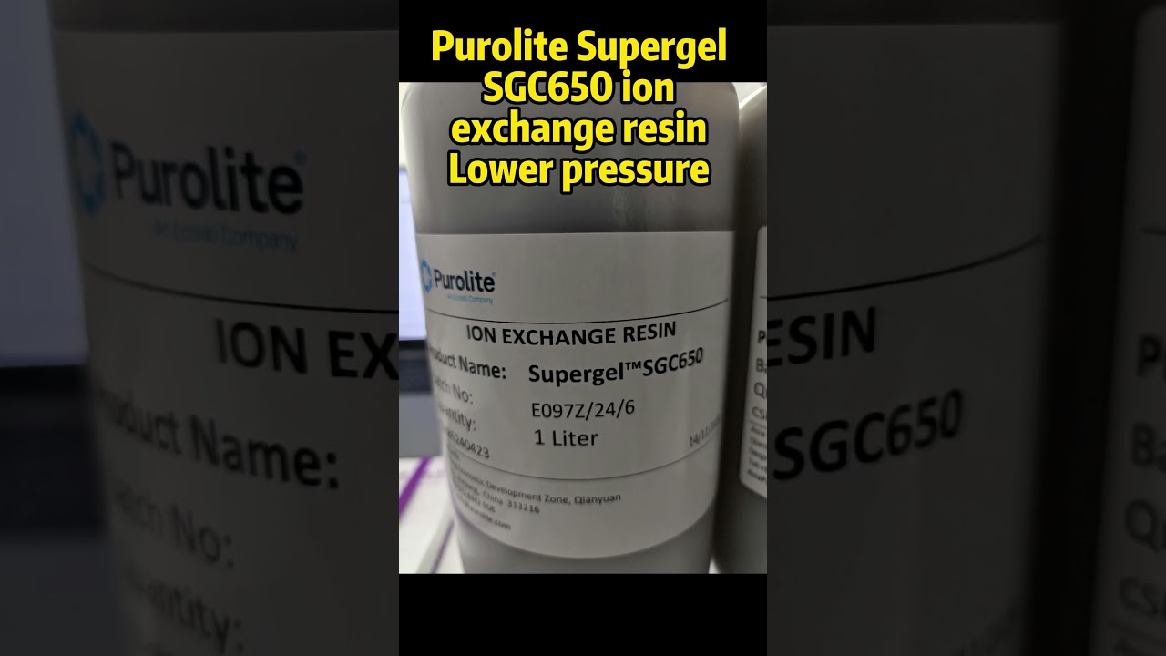 Purolite Supergel SGC650 ion exchange resin Lower pressure drop versus standard resin