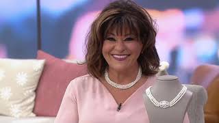 TOVA for Diamonique and Simulated Pearl Necklace, Sterling on QVC