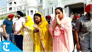 Punjab CM Bhagwant Mann's wife Gurpreet Kaur offers prayers at Golden Temple in Amritsar