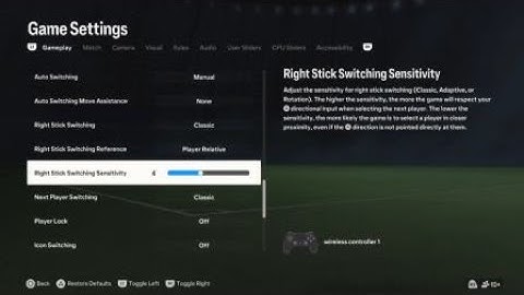 How To Change Right Stick Switching Sensitivity On EA FC 24