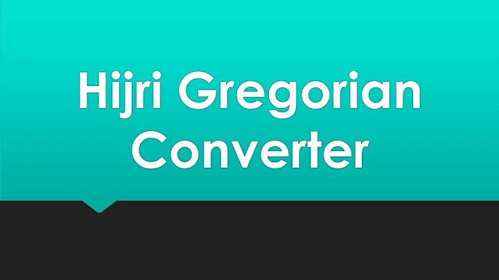 How to Convert Hijri Gregorian Date