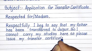 Application for Transfer Certificate/ TC in English | Application for the school leaving certificate