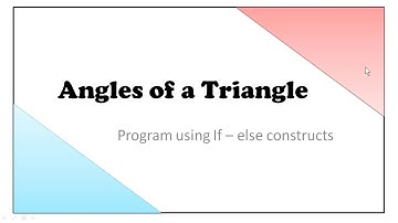 Angles of Triangle using if-else Constructs | Java | ICSE
