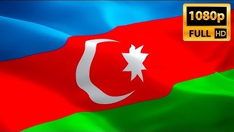 Azerbaijan Flag Wave Loop waving in wind. Realistic Europe Flag background.  Azerbaijan flag Full HD