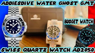 ADDIESDIVE AD2050 GMT Review — Swiss Ronda 515‑24, BGW9 Lume Test, 20BAR Waterproof Budget GMT Watch