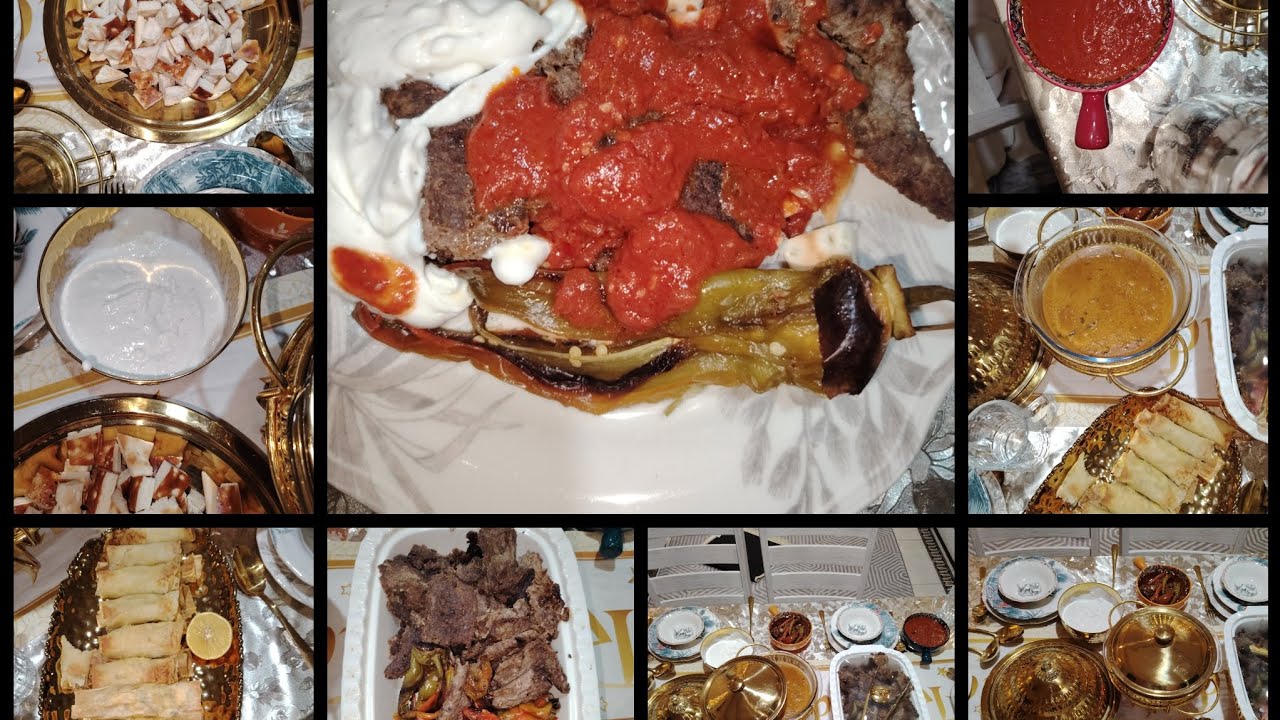 الطاولة الثامنة عشر من رمضان 🕌تشيش بالقرنيط دونر كباب التركي عملت بيه اسكندر كباب و بريك في الفرن 