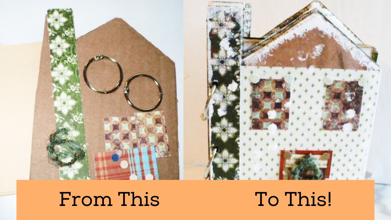 How To Make A House Junk Journal With Cardboard - YouTube