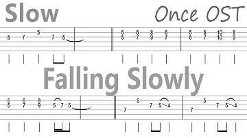 Glen Hansard - Falling Slowly / Once OST (Slow) Guitar Solo Tab+BackingTrack