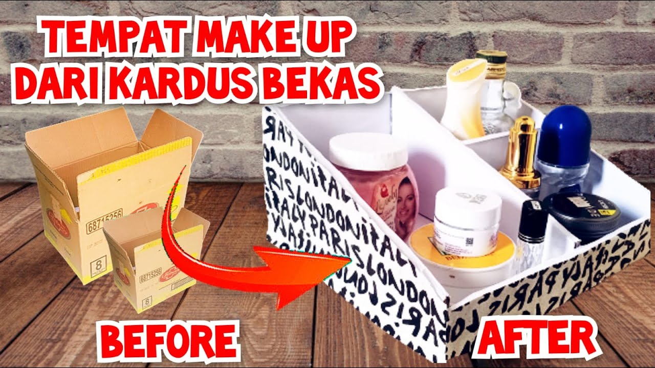 Tutorial Membuat Tempat Make UP Dari Kardus Bekas/Cara Membuat Tempat